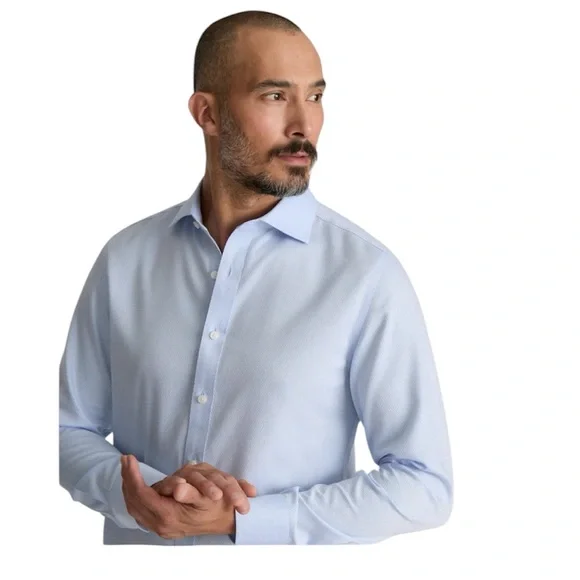 UNTUCKit Dress Shirt Size XL Blue Long Sleeve Cotton Mens Shirt with Yankee Logo - Picture 2 of 4